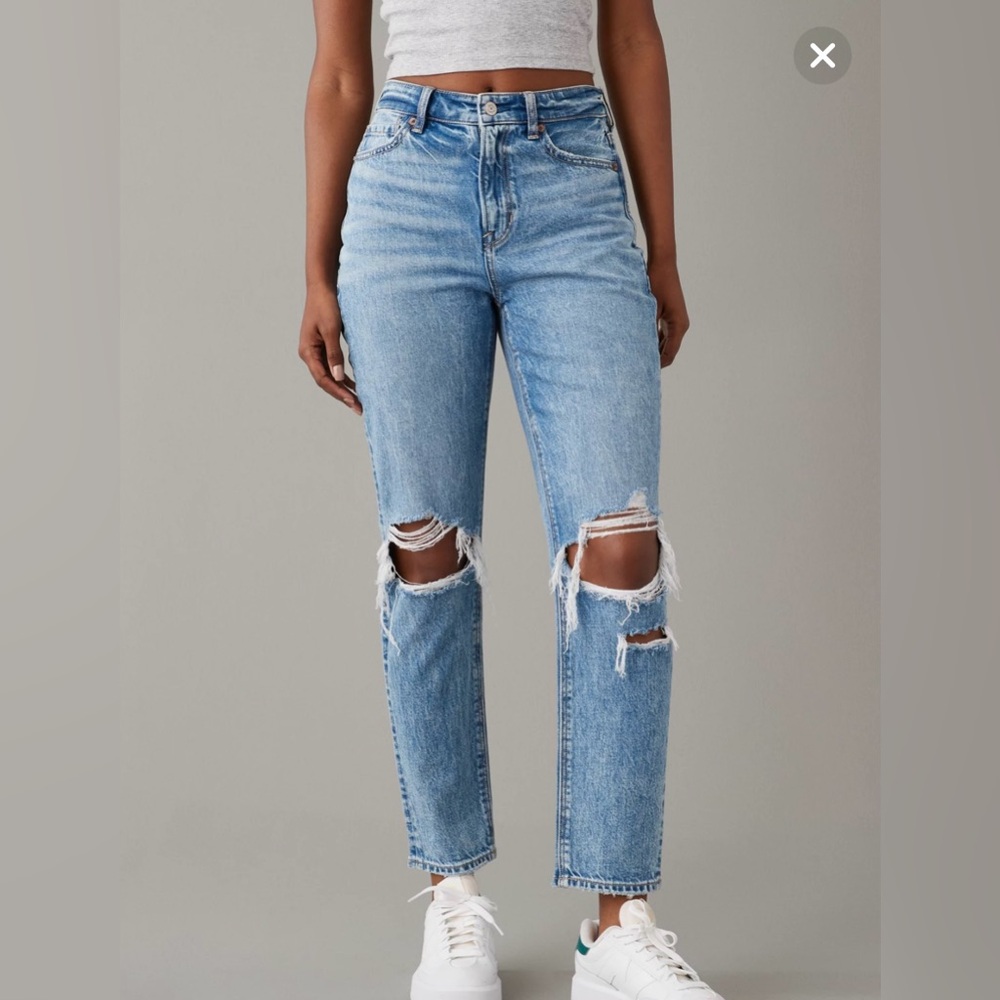 AE Strigid Ripped Mom Jean